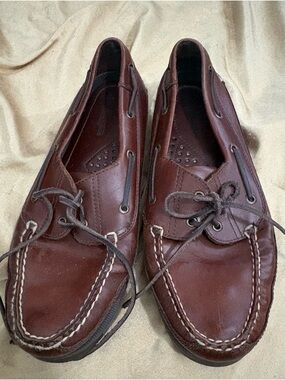 Highland Creek Men's Brown Leather Boat Shoes